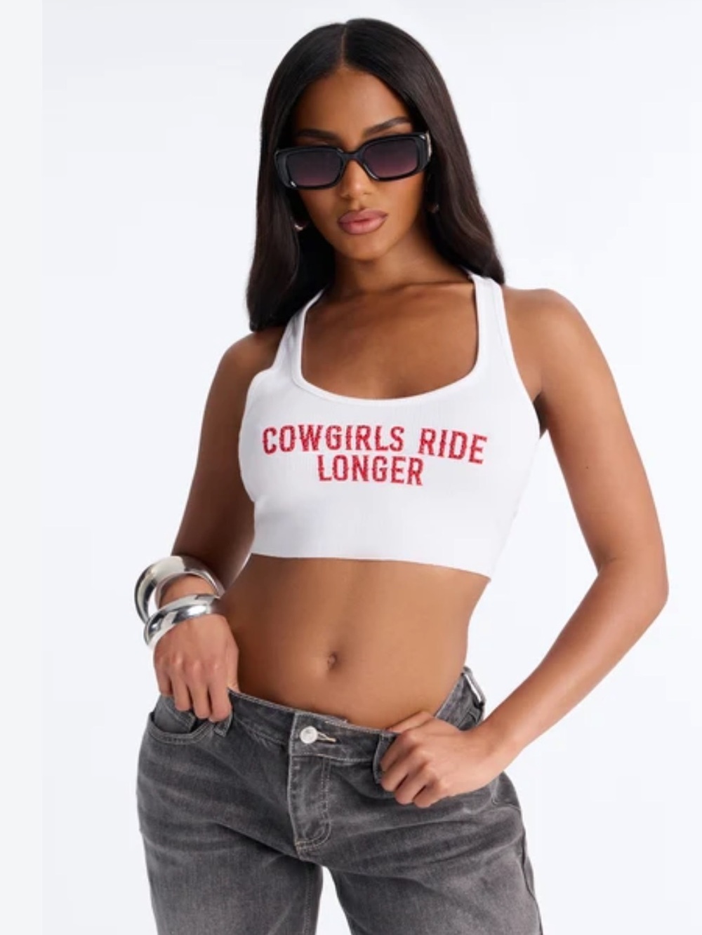 Fashion Nova white Ribbed Racerback Crop Top